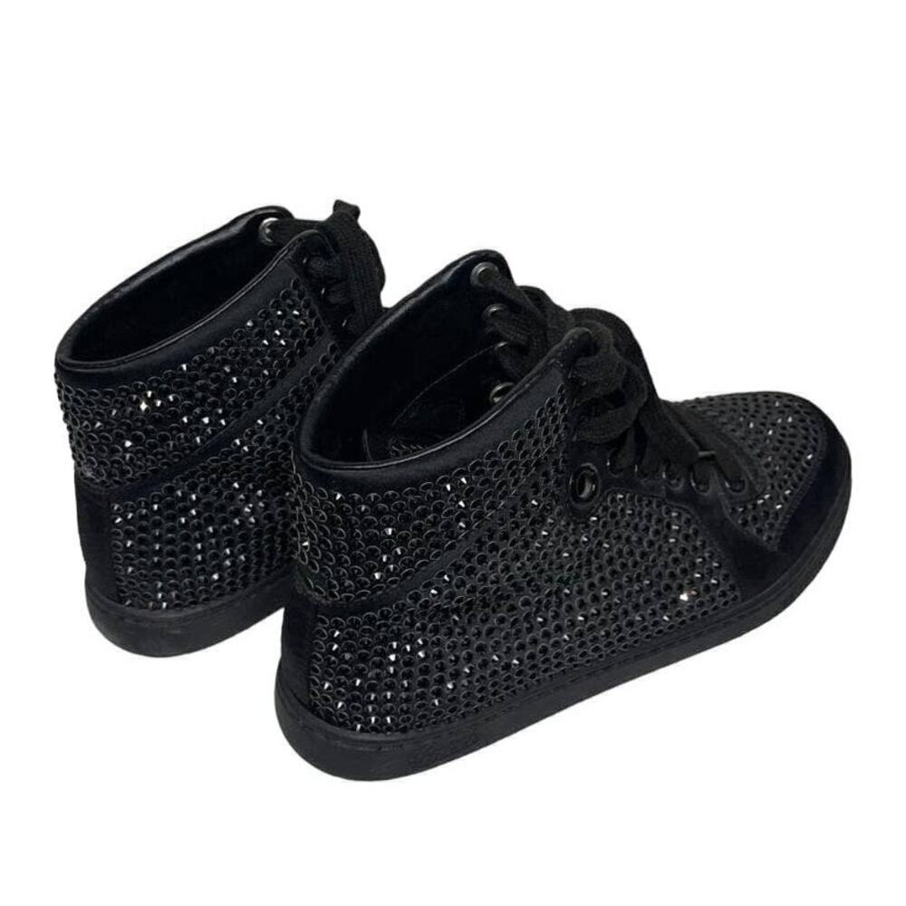 Gucci Black Satin Crystal Embellished Coda High Top Sneakers 36 - Picture 3 of 11